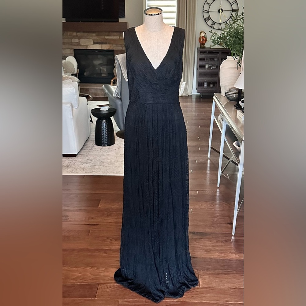 NWT, Coldwater Creek Black Malibu Crossover Maxi Dress, Size 8